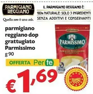 Pam Parmissimo Parmissimo - Parmigiano Reggiano DOP Grattugiato Fresco 90 G(ml) offerta