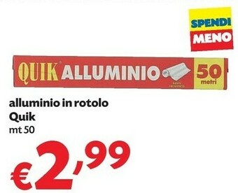 Pam Quik Alluminio In Rotolo offerta