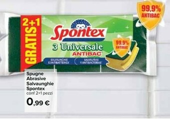 Carrefour Spontex Spugne Abrasive Salvaunghie offerta