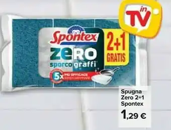 Carrefour Spontex Spugna Zero 2+1 offerta