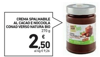 Conad Conad - Crema Spalmabile Al Cacao E Nocciola 270 G(ml) offerta