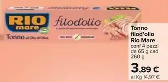 Carrefour Rio Mare Tonno Filod'olio All'olio Di Oliva 260 G offerta