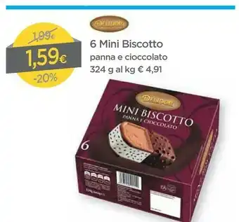 DPiù Delidor Mini Biscotto Panna E Cioccolato offerta
