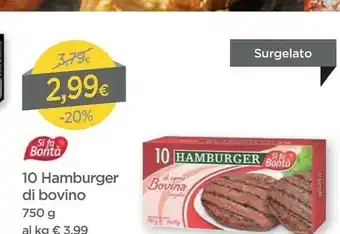 DPiù Si fa bontà Si Fa Bontà - 10 Hamburger Di Carne Bovina offerta