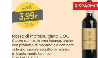 DPiù EGT - Rosso Di Montepulciano DOC 750 G(ml) offerta
