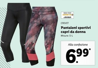 Lidl Crivit Pantaloni Sportivi Capri Da Donna offerta