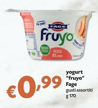Pam Fage Fruyo Pesca 170 G(ml) offerta