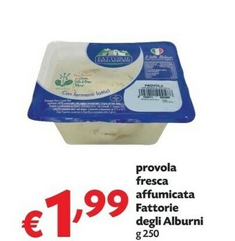 Pam Fattorie degli alburni Provola Affumicata Al Naturale 250 G(ml) offerta