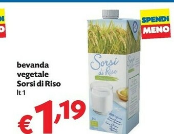 Pam Sorsi Di Riso Bevanda Vegetale offerta