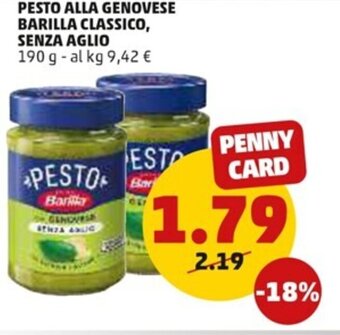 PENNY Barilla Pesto Alla Genovese Classico, Senza Aglio 190 g offerta