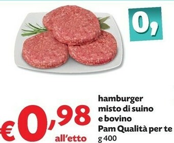 Pam Hamburger Misto Di Suino E Bovino offerta