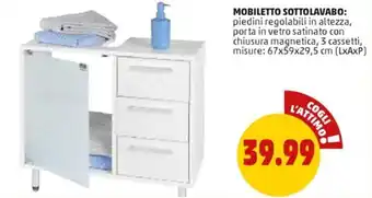 Mobiletto Sottolavabo 67x59x29,5 cm