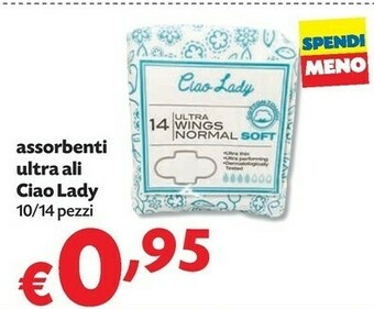Pam Ciao Lady Assorbenti Ultra Ali offerta