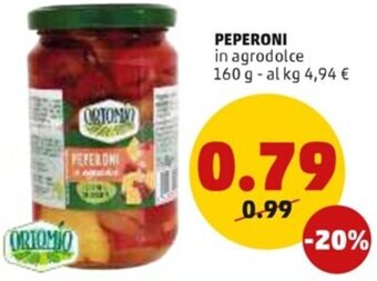 PENNY Ortomio Peperoni in agrodolce 160 g offerta
