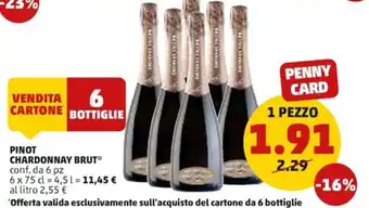 PENNY Pinot Chardonnay Brut 6 pz 4,5 l offerta