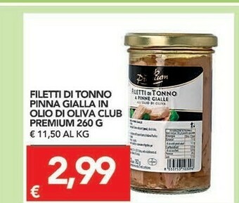 TuoDi Club Premium Filetti Di Tonno Pinna Gialla In Olio Di Oliva 260 G offerta