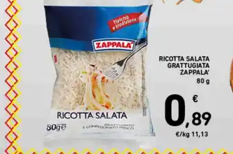 Spazio Conad Ricotta salata grattugiata zappalà 80 g offerta