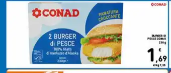 Spazio Conad Burger di pesce conad 230 g offerta