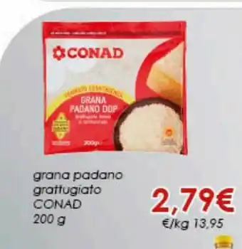 Spazio Conad Grana padano grattugiato conad 200 g offerta