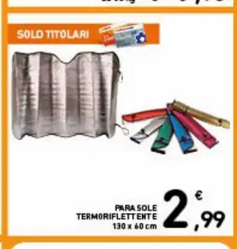Parasole termofiflettente 130 x 60 cm