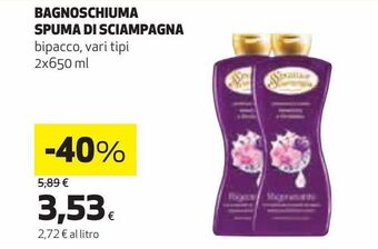 Coop Bagnoschiuma spuma di sciampagna offerta