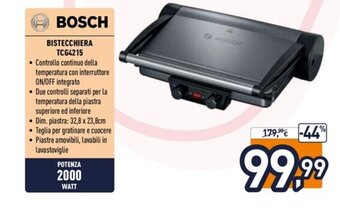 Unieuro Bosch Bistecchiera TCG4215 offerta