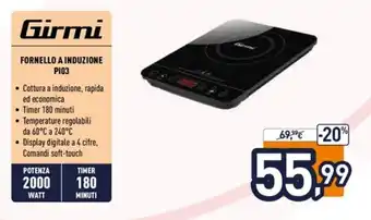 Unieuro Girmi Fornello a Induzione PIO3 offerta