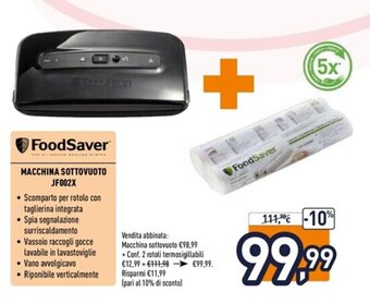 Unieuro FoodSaver Macchina Sottovuoto JF002X offerta