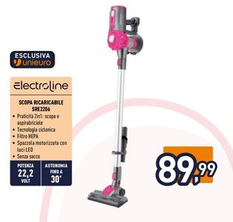 Unieuro Electroline Scopa Ricaricabile SRE2206 offerta