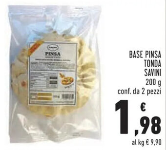 Conad Base Pinsa Tonda Savini 200 g offerta