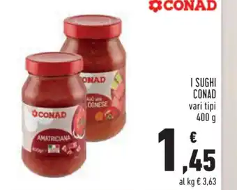 Conad Conad I Sughi vari tipi 400 g offerta