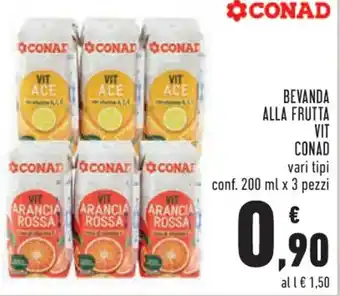 Conad Conad Bevanda Alla Frutta Vit vari tipi 200 ml x 3 pezzi offerta