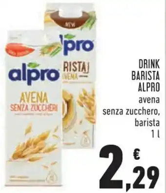 Conad Alpro Drink Barista avena senza zucchero barista 1 l offerta