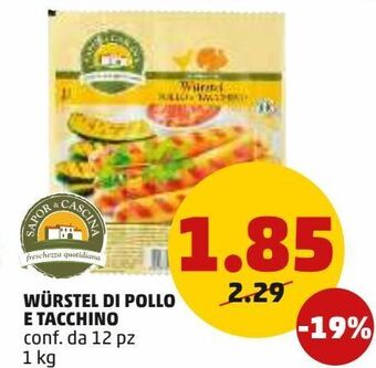 PENNY Wurstel di pollo e tacchino offerta
