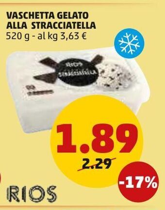 PENNY Vaschetta gelato alla stracciatella offerta