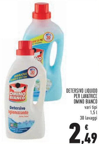 Conad Omino Bianco Detersivo Liquido per Lavatrice vari tipi 1,5 l 30 lavaggi offerta