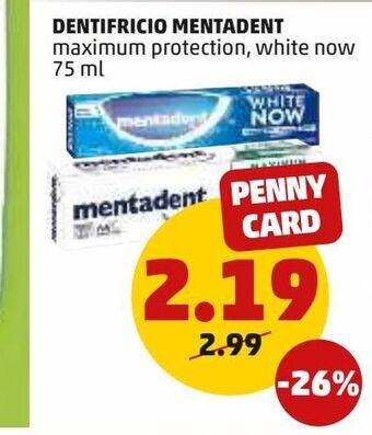 PENNY Dentifricio mentadent offerta
