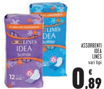 Conad Lines Idea Assorbenti vari tipi offerta