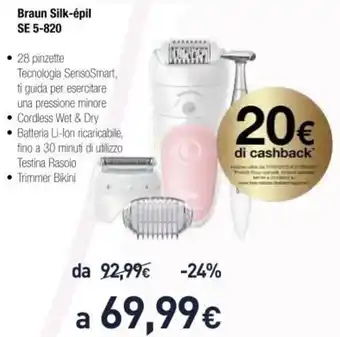 Unieuro Braun Silk épil SE 5-820 offerta