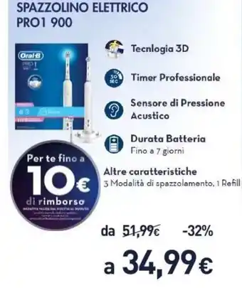 Unieuro Oral-B Spazzolino Elettrico Pro1 900 offerta