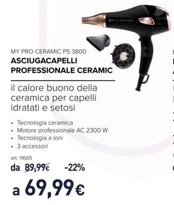 Unieuro Bellissima My Pro Ceramic P5 3800 Asciugacapelli Professionale Ceramic offerta