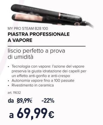 Unieuro Bellissima My Pro Steam B28 100 Piastra Professionale a Vapore offerta