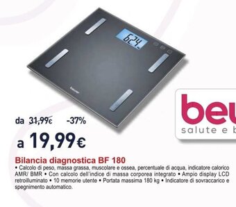 Unieuro Beurer Bilancia diagnostica BF 180 offerta
