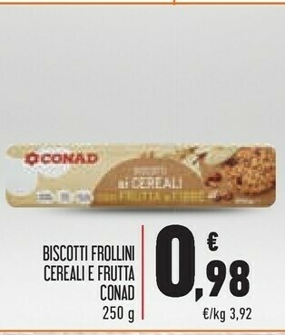 Conad Conad Biscotti Frollini Cereali E Frutta offerta