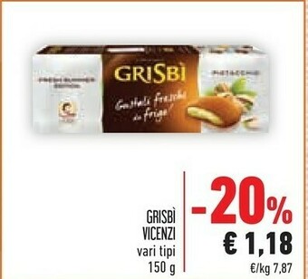 Conad Matilde Vicenzi Grisbì Nocciola 150 G(ml) offerta