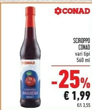 Conad Conad - Sciroppo Di Amarena 560 G(ml) offerta
