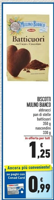 Conad Mulino Bianco Il Biscotto Pan Di Stelle 350 G(ml) offerta
