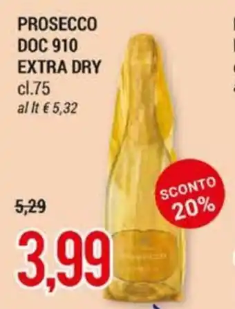 Hardis Prosecco Doc 910 Extra Dry cl.75 offerta