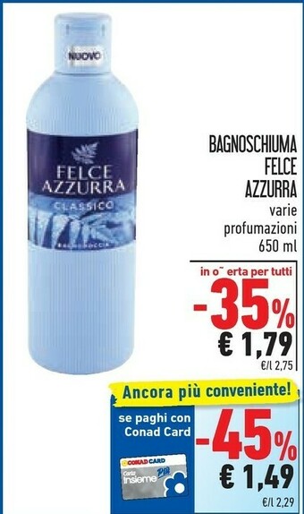 Conad Felce Azzurra Bagnoschiuma offerta