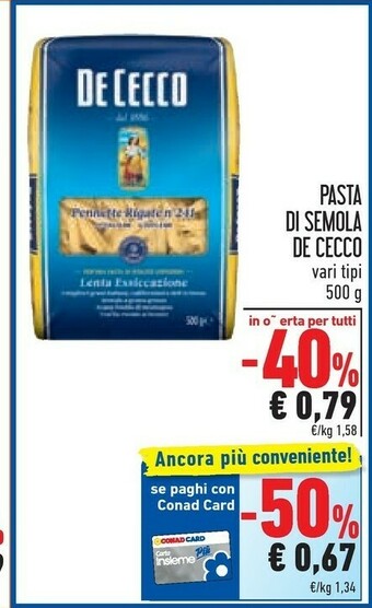 Conad De Cecco Pasta di semola offerta